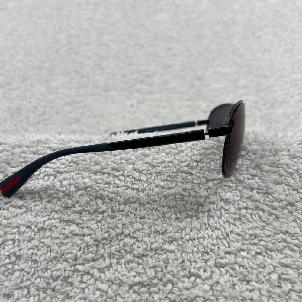 Prada Linea Rossa PS54IS Black Aviator Sport Sunglasses Grey Lens w/‎ Case Italy